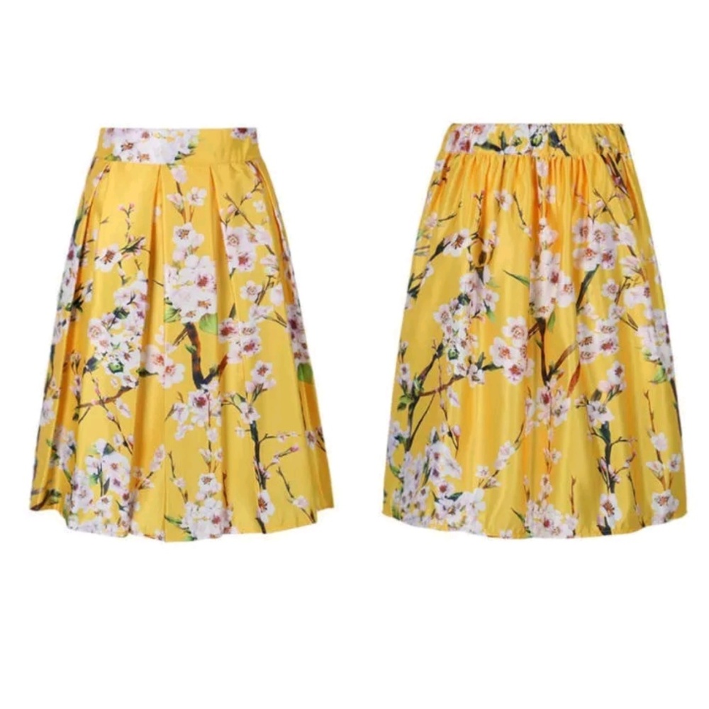 Yellow floral skirt